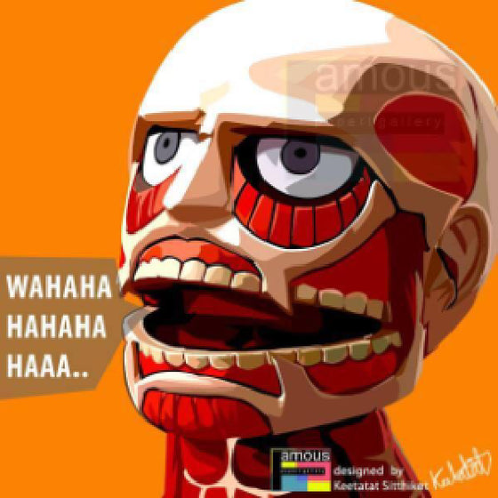 Pop Art Wall Decoration Drawing (Attack on Titan Colossal Titan) 進擊的巨人 超大型巨人 掛畫