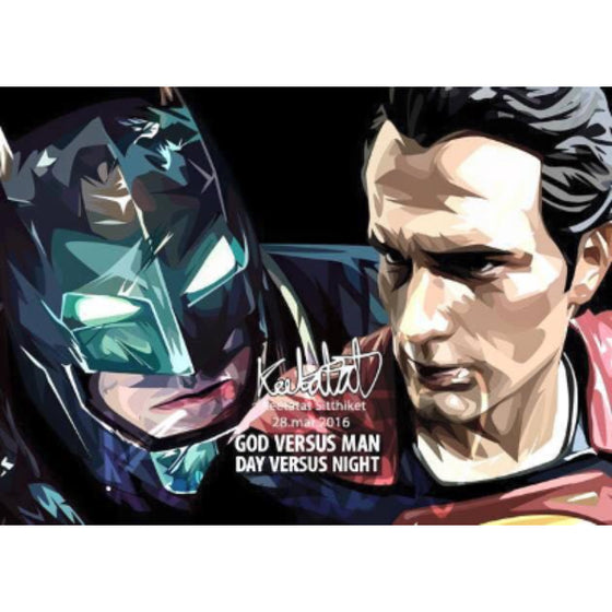 Pop Art Wall Decoration Drawing (Batman VS Superman) 蝙蝠俠 超人 掛畫 DC