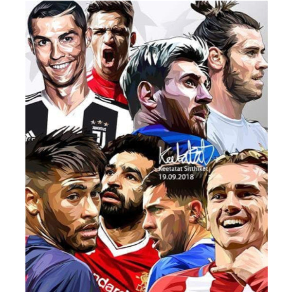 Pop Art Wall Decoration Drawing (Football stars)