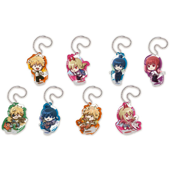 PyonColle Chainsaw Man Acrylic Keychain (set of 8) 鏈鋸人 電鋸人 淀治 電次 帕瓦 早川秋 瑪奇瑪 真紀真 波奇塔 鎖匙扣 掛飾 吊飾