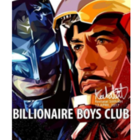 Pop Art Wall Decoration Drawing (Batman x Ironman - Billionaire Boys Club) 蝙蝠俠 鋼鐵奇俠 掛畫 DC Marvel