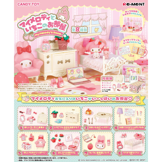 RE-MENT - My Melody Strawberry Room Series Mini Figure (Set of 8)