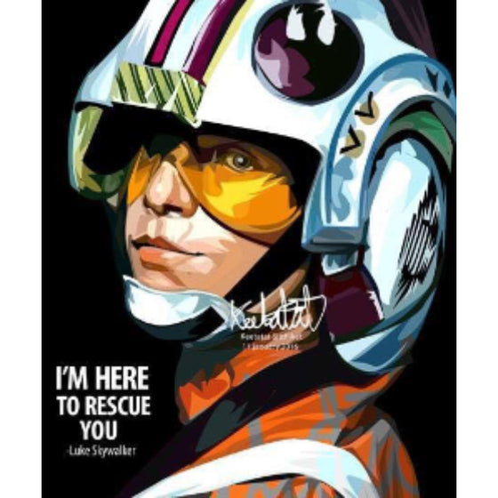 Pop Art Wall Decoration Drawing (Luke Skywalker I'm Here To Rescue You) 星球大戰 掛畫
