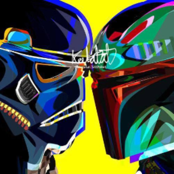 Pop Art Wall Decoration Drawing (Stormstrooper VS Boba Fett) 星球大戰 掛畫