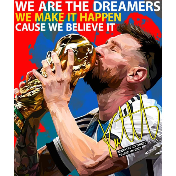 Pop Art Wall Decoration Drawing (Lionel Messi - We are the dreams) 美斯 掛畫
