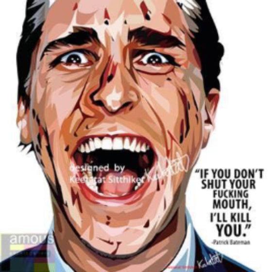Pop Art Wall Decoration Drawing (Patrick Bateman) 美色殺人狂 American Psycho 貝特曼 掛畫
