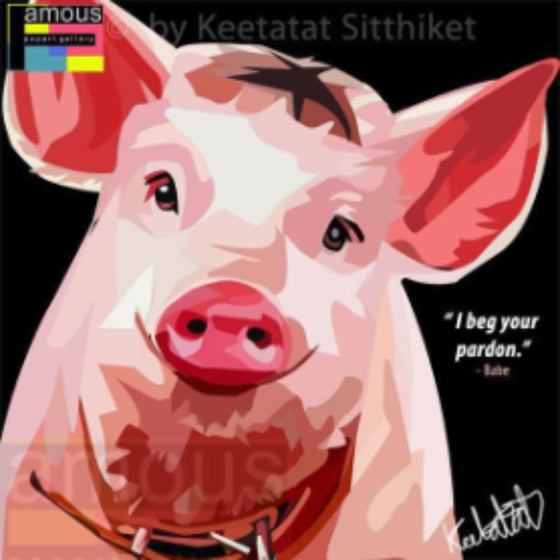 Pop Art Wall Decoration Drawing (Babe) 寶貝小豬嘜 掛畫