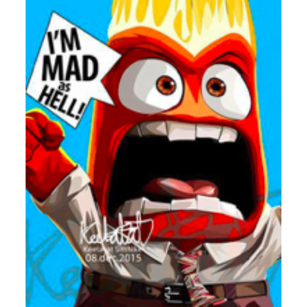 Pop Art Wall Decoration Drawing (Anger) 玩轉腦朋友 Inside Out 掛畫