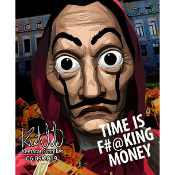 Pop Art Wall Decoration Drawing (Time is F#@king money) Money Heist 掛畫