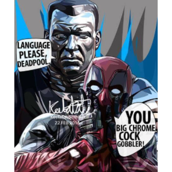 Pop Art Wall Decoration Drawing (Deadpool Vs Colossus) 死侍 巨鋼 掛畫 Marvel