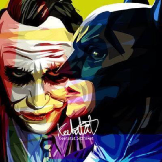 Pop Art Wall Decoration Drawing (Joker VS Batman) 蝙蝠俠 小丑 掛畫 DC