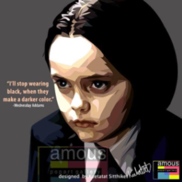 Pop Art Wall Decoration Drawing (Wednesday Addams) 愛登士家庭 掛畫