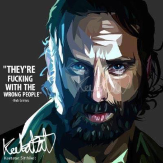 Pop Art Wall Decoration Drawing (Rick Grimes They're F) Walking Dead 掛畫