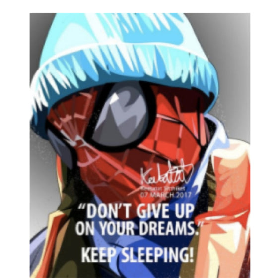 Pop Art Wall Decoration Drawing (Spiderman Don't Give Up Your Dreams)