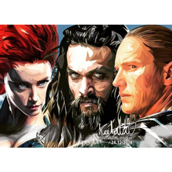 Pop Art Wall Decoration Drawing (Aquaman - Princess Mera, Aquaman, Ocean Master) 掛畫 DC