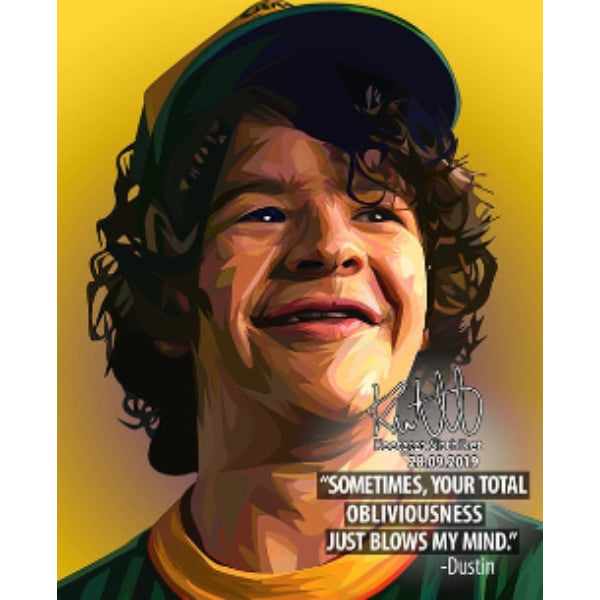Pop Art Wall Decoration Drawing (Dustin - Sometimes your total obliviousness) 怪奇物語 Stranger Things 掛畫