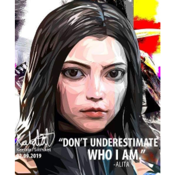Pop Art Wall Decoration Drawing (Alita - Don't underestimate who I am) 銃夢 掛畫