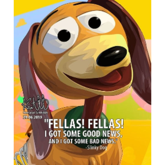 Pop Art Wall Decoration Drawing (Slinky Dog - I got some good news) 反斗奇兵 Toy Story 彈弓狗 掛畫