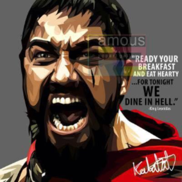 Pop Art Wall Decoration Drawing (King Leonidas) 戰狼300 列奧尼達一世 斯巴達 掛畫