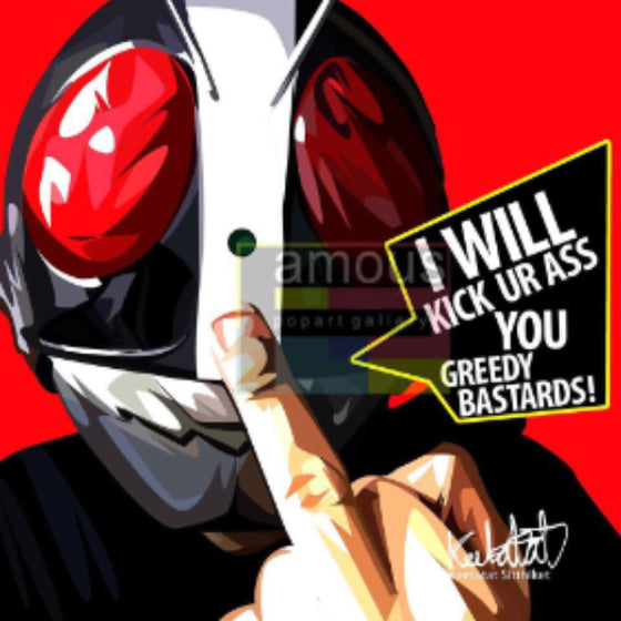 Pop Art Wall Decoration Drawing (Kamen Rider Kick Ur Ass) 幪面超人 掛畫