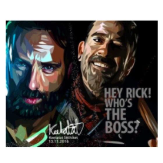 Pop Art Wall Decoration Drawing (Rick X Negan - Hey Rick!) 掛畫