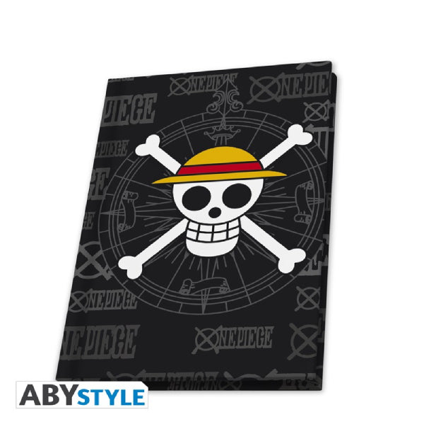 ONE PIECE - Gift Set - "Skull" - Large Glass (ABYVER167) + Pin (ABYPIN013) + A6 Pocket Notebook