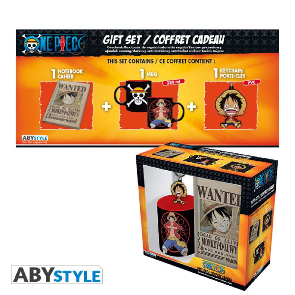 ONE PIECE - Gift Set - "Luffy" - Mug (ABYMUG410) + PVC Keychain (ABYKEY037) + A6 Pocket Notebook