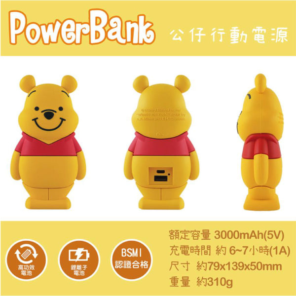 Disney Power Bank 3000mah (Alien/Winnie the Pooh/Stitch)