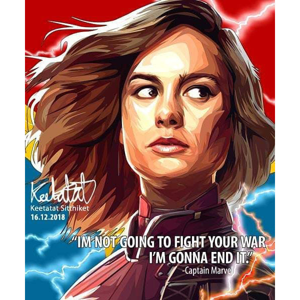 Pop Art Poster Wall Decoration Drawing Captain Marvel Fight War Avengers 4 Collectibles