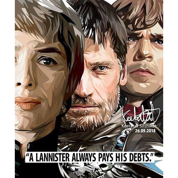 Pop Art Poster Wall Decoration Drawing Game of Thrones House Lannister