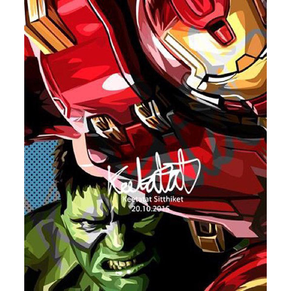 Pop Art Poster Wall Decoration Drawing Marvel Avengers Hulkbuster Vs Hulk Collectibles