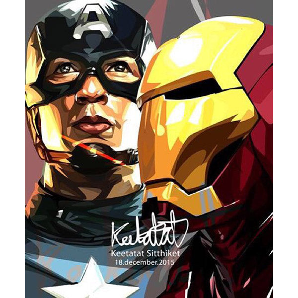 Pop Art Poster Wall Decoration Drawing Marvel Captain America Vs Ironman Avengers 4
