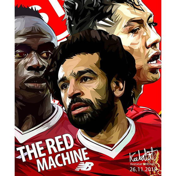 Pop Art Poster Wall Decoration Drawing Mo Salah Sadio Mane Roberto Firmino Red Machines Liverpool