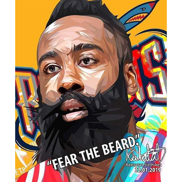 Pop Art Poster Wall Decoration Drawing NBA James Harden Basketball Player Rocket