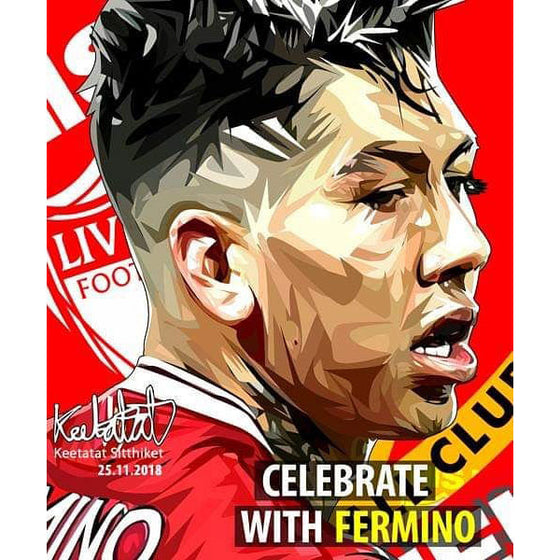 Pop Art Poster Wall Decoration Drawing Roberto Firmino Liverpool
