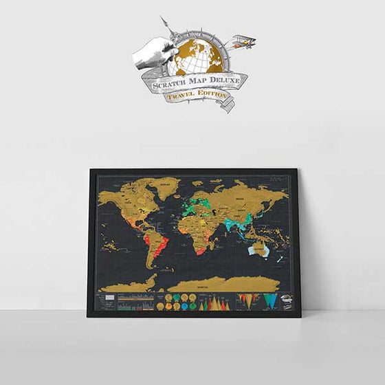 Scratch Map Deluxe Travel Edition Personalised World Map Poster UP-NEXT HK