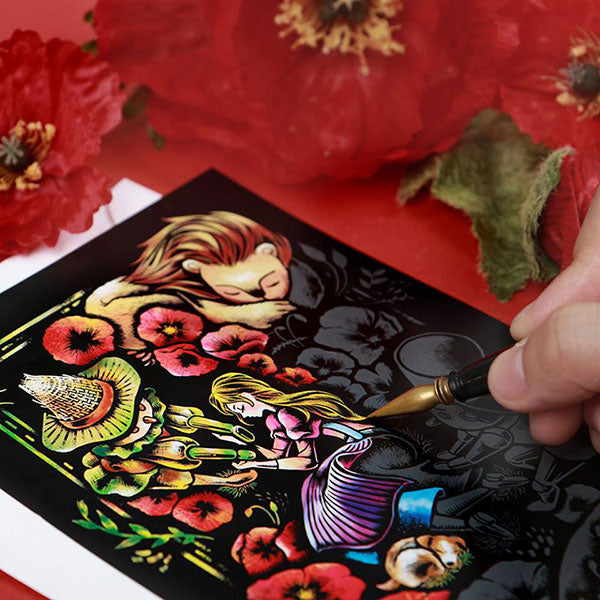 The Wizard Of Oz Fairy Tale Lago Scratch Art Postcard Scratch Pen Foil Off DIY Drawing