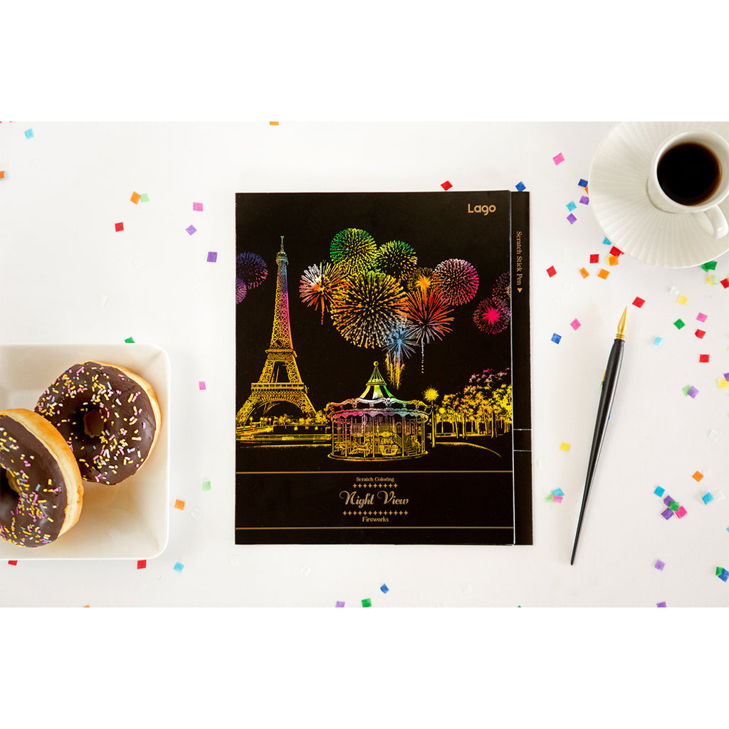 Scratch Coloring - Night View Fireworks_Art, Fun :)_LAGO - Up-Next