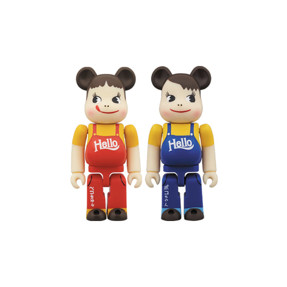 BE@RBRICK Peko-chan & Poco-chan Vintage HELLO 2 pieces 100%