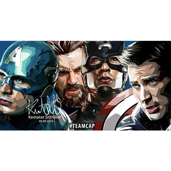 Pop Art Wall Decoration Drawing (Teamcap) Marvel