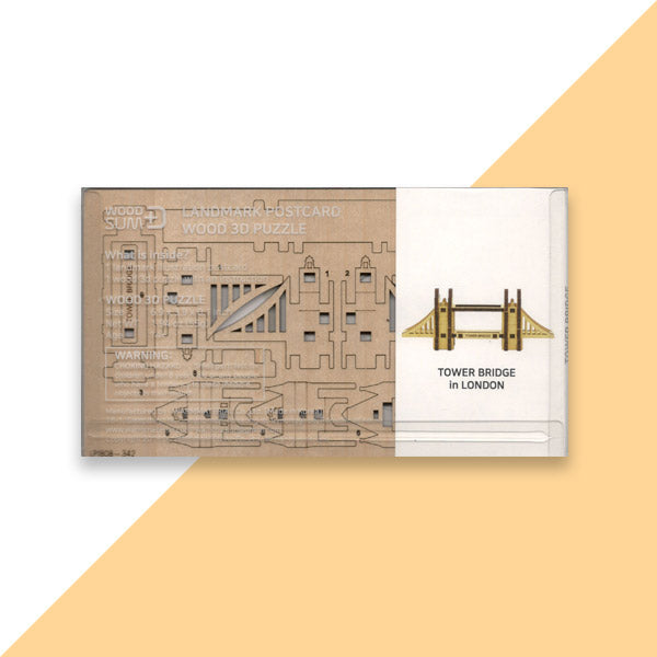 World Landmark Wood DIY 3D Puzzle & Postcard London Tower Bridge