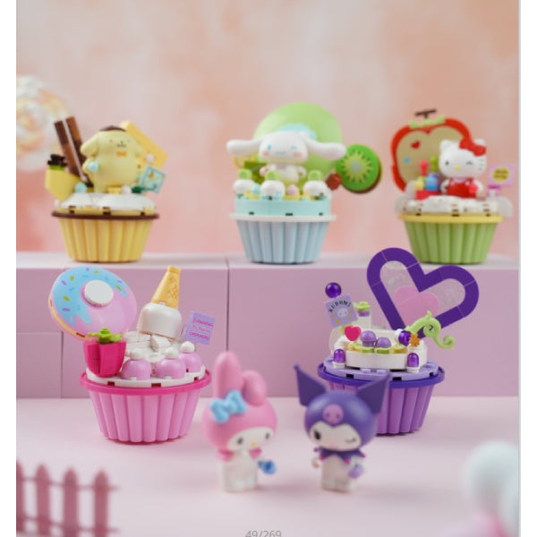 Qman Sanrio Cupcake Building Block (Hello Kitty / My Melody / Cinnamoroll / Pompompurin / Kuromi) 積木 肉桂狗 布甸狗 可羅米