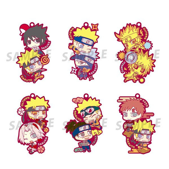 Rubber Mascot Buddycolle  NARUTO Another two-man cell! (repeat) 火影忍者 (box of 6)