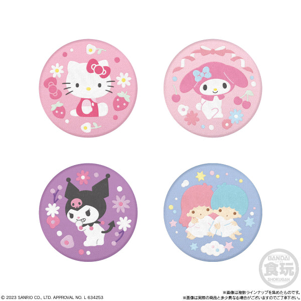 SANRIO CHARACTERS BISCUITS WITH EMBROIDERY CAN BADGE (box of 12 packs)