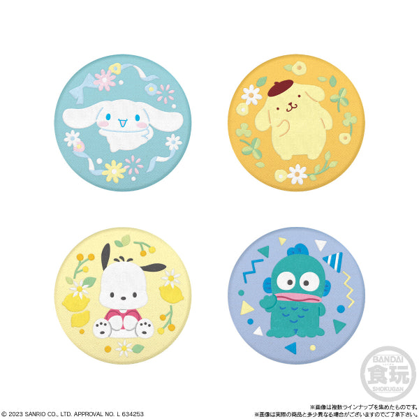 SANRIO CHARACTERS BISCUITS WITH EMBROIDERY CAN BADGE (box of 12 packs)