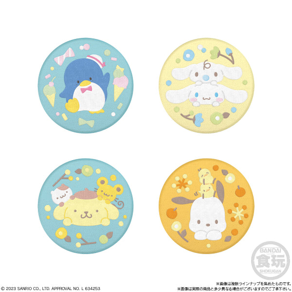 SANRIO CHARACTERS BISCUITS WITH EMBROIDERY CAN BADGE (box of 12 packs)