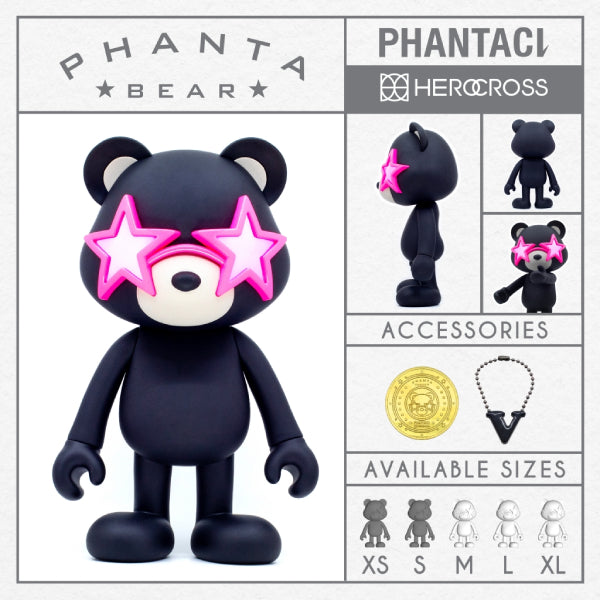 Herocross - PHANTA BEAR(BLK WITH PINK GLASSRS) 范特熊 (PHB#003B L 400% / PHB#003C M 200%)